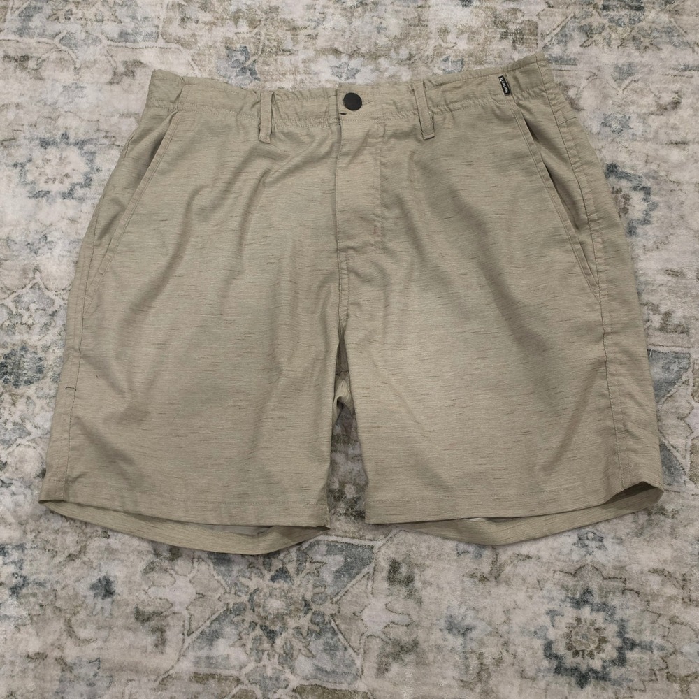 Hurley Mens Dri-FIT Hybrid Shorts Khaki Tan Heathered Chino Size 30